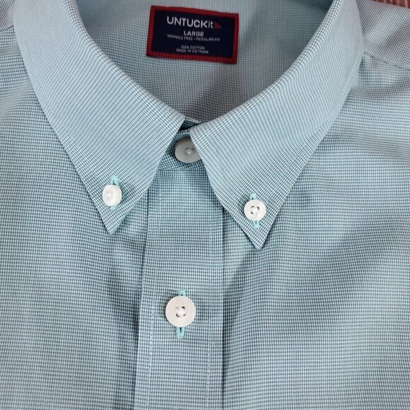 UNTUCKit Cadetto Mens Size Large Wrinkle Free Regular Fit LS Button Down Shirt - Picture 6 of 15